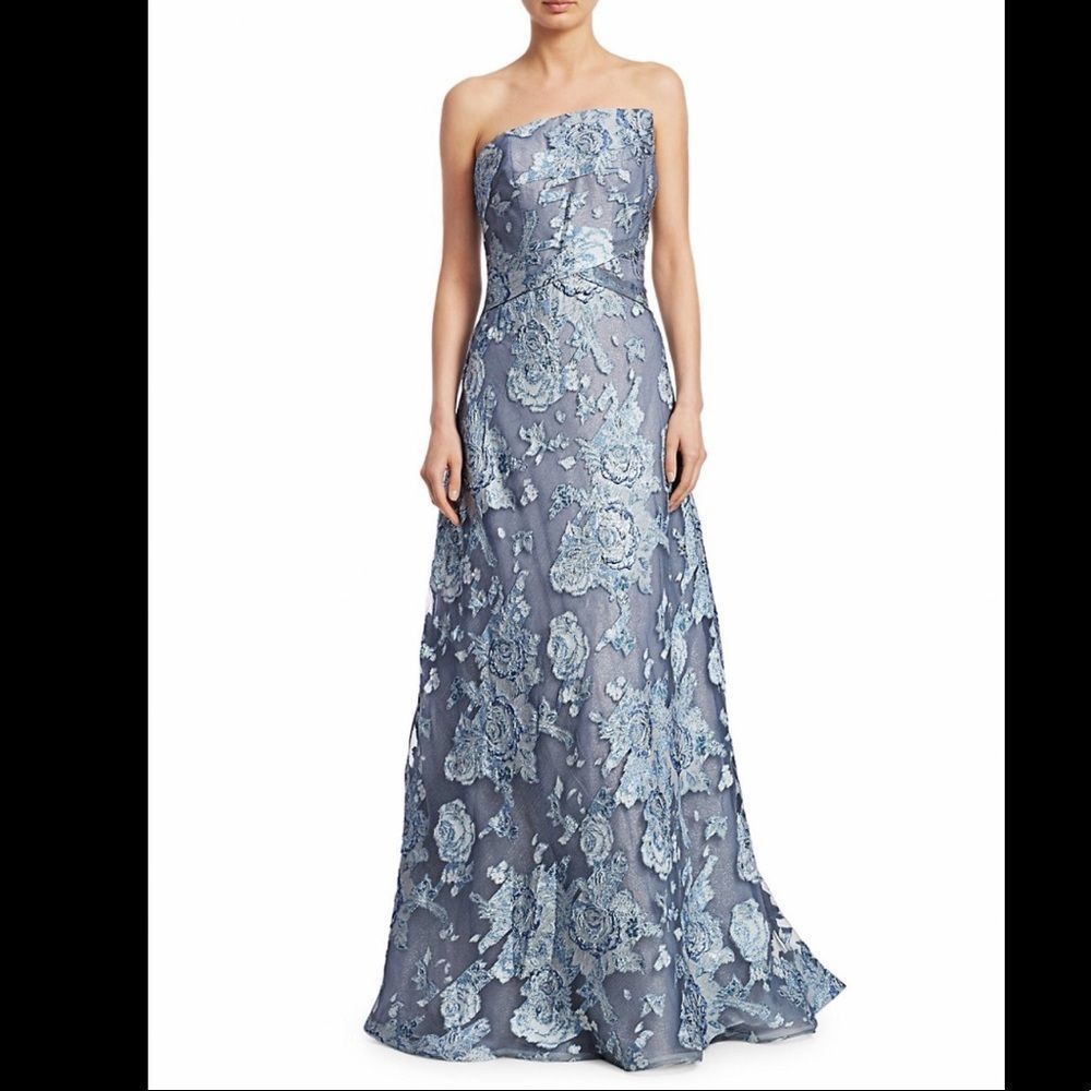 Rene Ruiz Collection
Floral Fil Coupé Strapless Gown